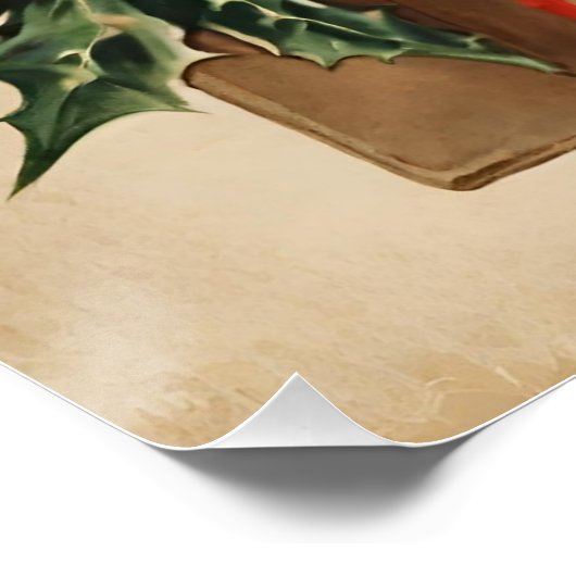 Vrolijk Kerst  Gnome Perfect Poster (Hoek)