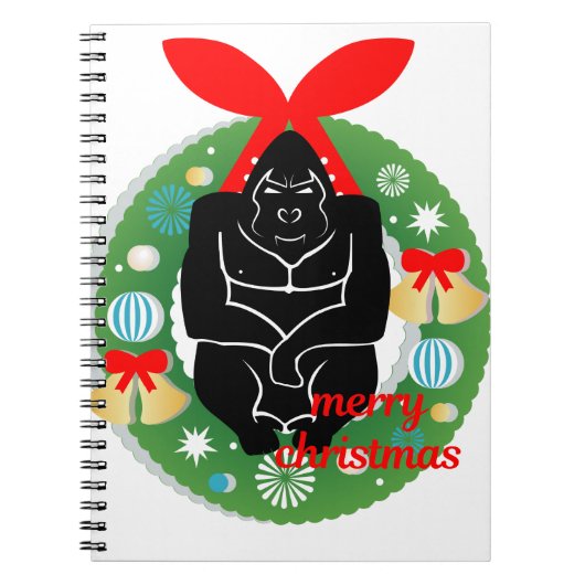 vrolijk kerst gorilla notitieboek (Voorkant)