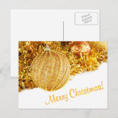 Vrolijk Kerst Gouden Briefkaart (Voorkant / Achterkant)