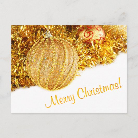 Vrolijk Kerst Gouden Briefkaart (Voorkant)