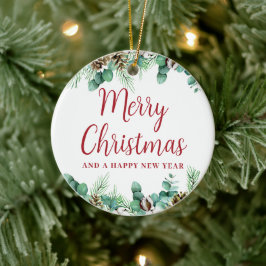 Vrolijk Kerst Groen Keramisch Ornament