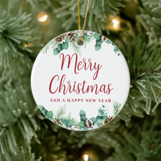 Vrolijk Kerst Groen Keramisch Ornament (Boom)