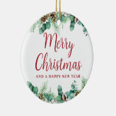 Vrolijk Kerst Groen Keramisch Ornament (Rechts)