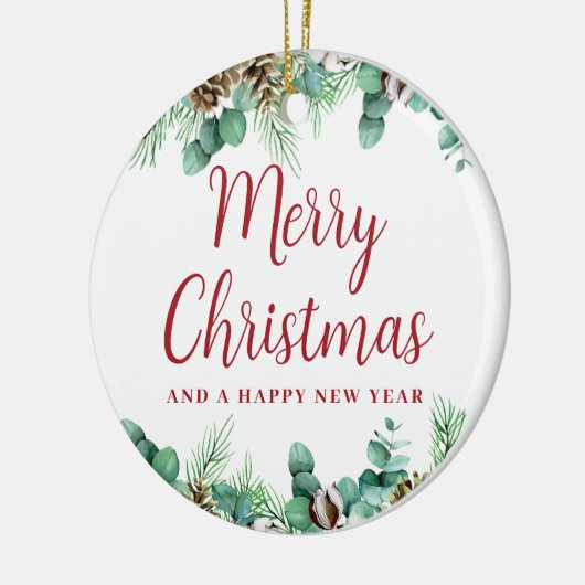 Vrolijk Kerst Groen Keramisch Ornament (Links)