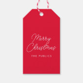 Vrolijk Kerst Handgeschreven Script Aangepaste Sja Cadeaulabel (Voorkant)