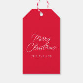 Vrolijk Kerst Handgeschreven Script Aangepaste Sja Cadeaulabel (Achterkant)