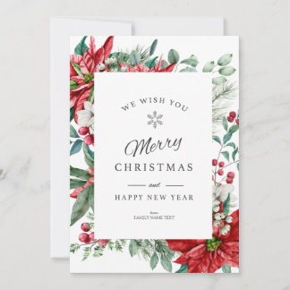 Vrolijk Kerst Kaart Kerst Poisettia lijst