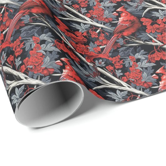 Vrolijk Kerst Kardinaal Wrapping Papier (Rol Hoek)