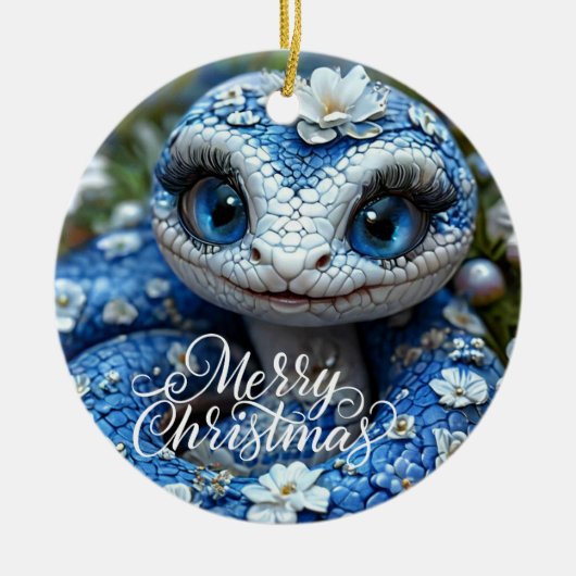 Vrolijk Kerst Keramische Cirkel Ornament (Voorkant)