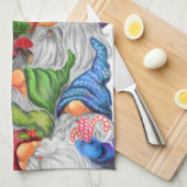 Vrolijk Kerst Keuken Handdoek Gnoom Party Grappig (Quarter Fold)