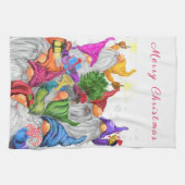 Vrolijk Kerst Keuken Handdoek Gnoom Party Grappig (Horizontaal)