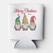 Vrolijk Kerst Kleurrijke Waterverf Tuin Gnomen Blikjeskoeler (Voorkant)