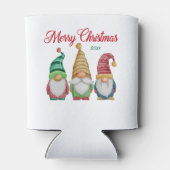 Vrolijk Kerst Kleurrijke Waterverf Tuin Gnomen Blikjeskoeler (Achterkant)