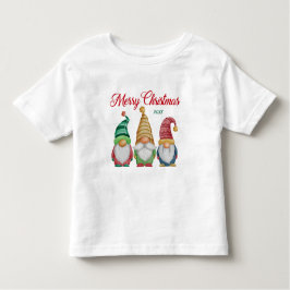 Vrolijk Kerst Kleurrijke Waterverf Vakantie Gnomen Kinder Shirts
