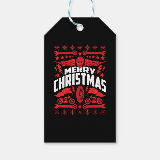 Vrolijk Kerst Lelijke Kerst Motorfiets Biker Cadeaulabel