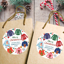 Vrolijk Kerst Lelijke trui party grappig Ronde Sticker