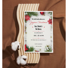 Vrolijk Kerst Minimalistisch Uitnodiging | Modern 