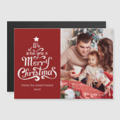 Vrolijk Kerst Modern Foto Magnetische Vakantie Kaa (Voorkant / Achterkant)