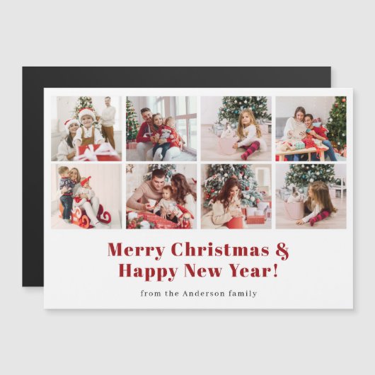 Vrolijk Kerst Modern Foto Magnetische Vakantie Kaa (Voorkant / Achterkant)