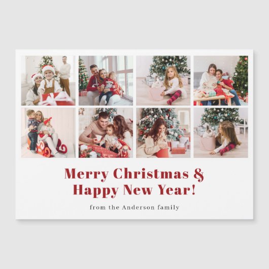 Vrolijk Kerst Modern Foto Magnetische Vakantie Kaa (Voorkant)