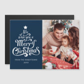 Vrolijk Kerst Modern Foto Magnetische Vakantie Kaa (Voorkant / Achterkant)