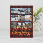 Vrolijk Kerst Negen Foto Collage Wenskaart (Staand voorkant)