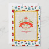 Vrolijk Kerst & Nieuwjaar cadeau achtergrond patro Kaart (Achterkant)