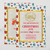 Vrolijk Kerst & Nieuwjaar cadeau achtergrond patro Kaart (Voorkant / Achterkant)