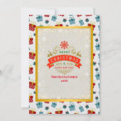 Vrolijk Kerst & Nieuwjaar cadeau achtergrond patro Kaart (Achterkant)