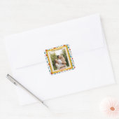 Vrolijk Kerst & Nieuwjaar cadeau achtergrond patro Vierkante Sticker (Envelop)
