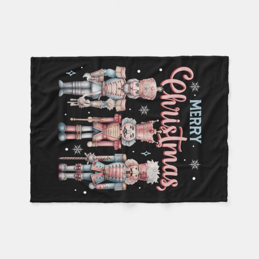 Vrolijk Kerst Notenkraker Ballet Feestelijke Xmas Fleece Deken (Voorkant (Horizontaal))