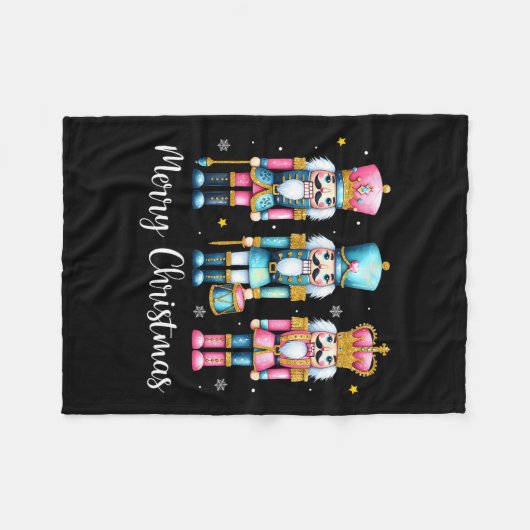 Vrolijk Kerst Notenkraker Ballet Feestelijke Xmas Fleece Deken (Voorkant (Horizontaal))