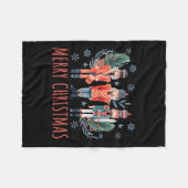 Vrolijk Kerst Notenkraker Ballet Feestelijke Xmas  Fleece Deken (Voorkant (Horizontaal))