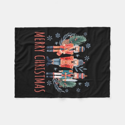 Vrolijk Kerst Notenkraker Ballet Feestelijke Xmas  Fleece Deken (Voorkant (Horizontaal))