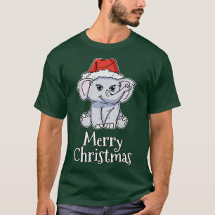 Vrolijk Kerst Olifant Santas Pet Olifant T-shirt