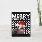 Vrolijk Kerst Opossum Schreeuwen Leuke Mannen Vrou Kaart (Voorkant)