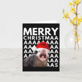Vrolijk Kerst Opossum Schreeuwen Leuke Mannen Vrou Kaart (Gele Bloem)