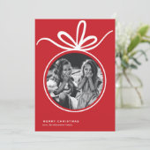 Vrolijk Kerst Ornament Foto Feestdagenkaart (Staand voorkant)