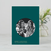 Vrolijk Kerst Ornament Foto Folie Feestdagenkaart (Staand Voorkant)