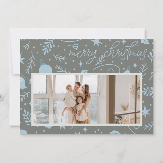 VROLIJK KERST ORNAMENT VAKANTIE KAART (Voorkant)