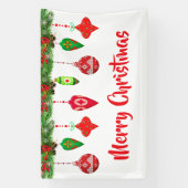 Vrolijk Kerst Ornamenten Party Banner (Verticaal)
