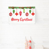 Vrolijk Kerst Ornamenten Party Banner (Insitu)