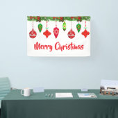 Vrolijk Kerst  Ornamenten Party Banner (Beurs)
