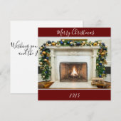 Vrolijk Kerst Ovaal Kantoor Open haard Witte Huis Feestdagenkaart (Voorkant / Achterkant)