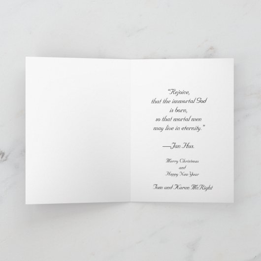 Vrolijk Kerst Paarse gevouwen vakantie Kaart (Binnen)