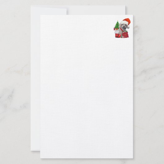 Vrolijk Kerst Poedel Stationery Briefpapier (Voorkant)