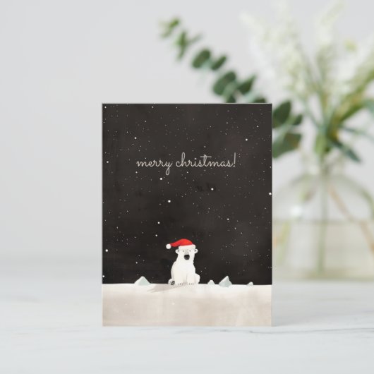 Vrolijk Kerst Polar Beer! Briefkaart (Staand voorkant)