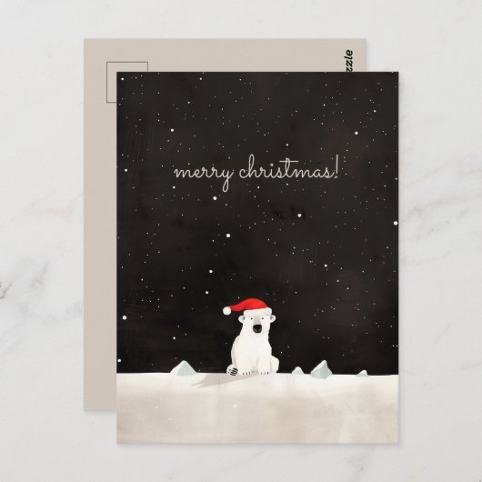 Vrolijk Kerst Polar Beer! Briefkaart (Voorkant / Achterkant)