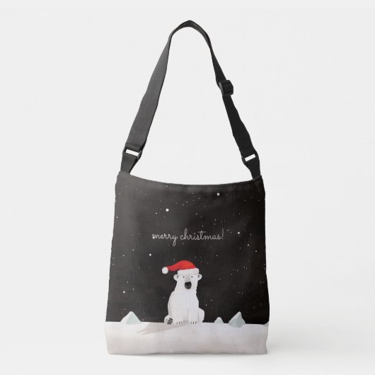Vrolijk Kerst Polar Beer! Crossbody Tas (Voorkant)