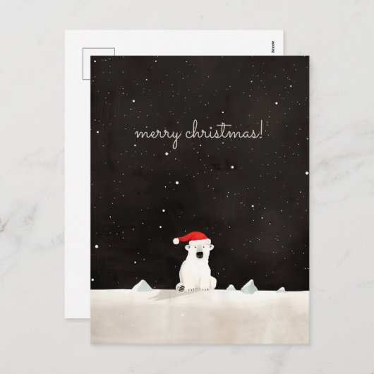 Vrolijk Kerst Polar Beer! Feestdagenkaart (Voorkant / Achterkant)